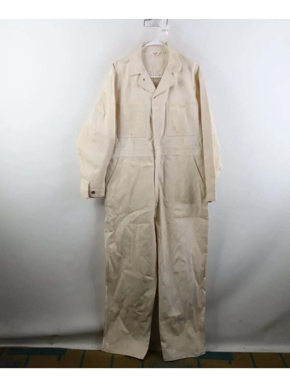 Vintage 50s Mens Small Distressed HBT Herringbone Twill Coveralls Sanforized USA